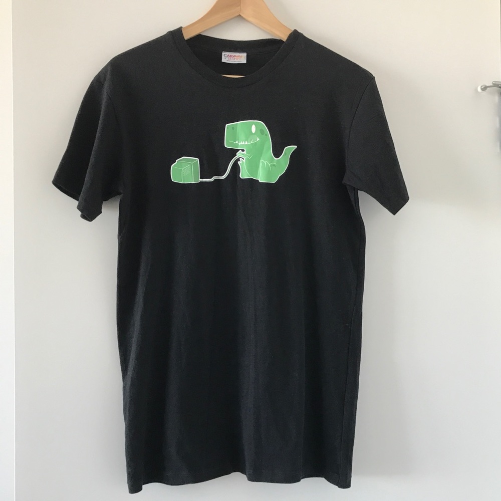 Men’s Dinosaur Print Cotton T-Shirt - Small